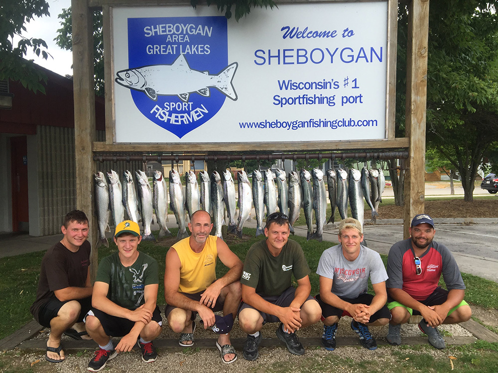 A Group Salmon Fishing in Sheboygan
